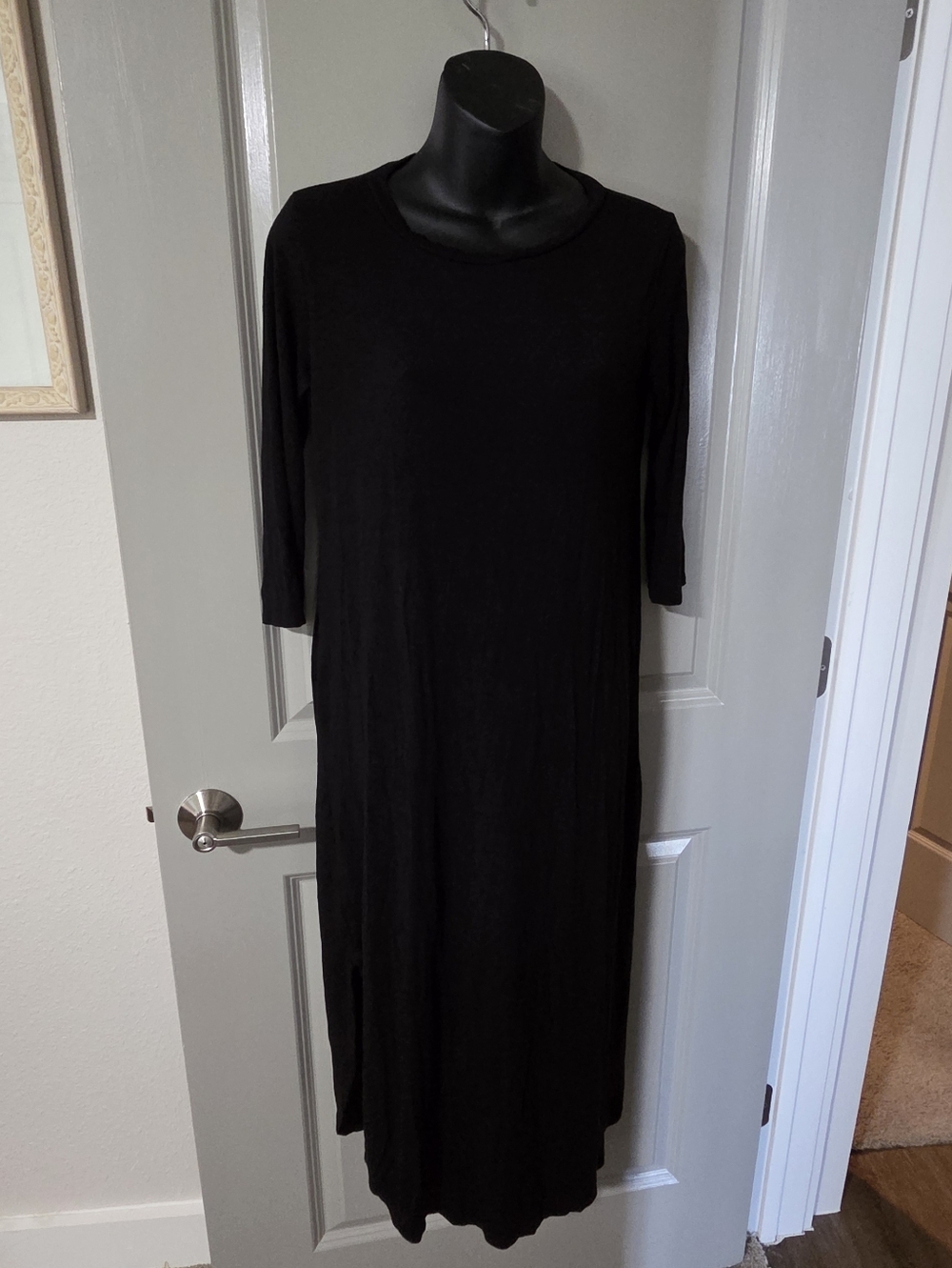 eesome Black Long Sleeve Maxi Dress
